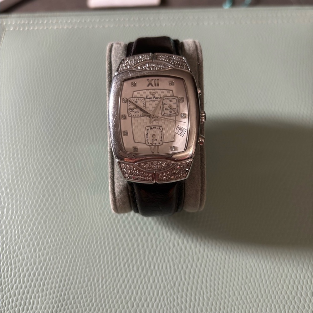 Lucien Piccard Silver and Black Watch